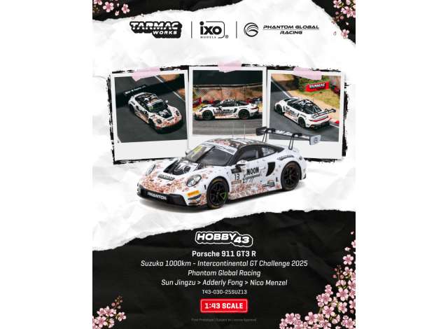 Pre-Order – 2025 Porsche 911 (992) GT3 R #13 Sun Jingzu/Adderly Fong/Nico Menzel Suzuka 1000km Intercontinental GT Challenge Phantom Global Racing, various 1:43 Tarmac Model (TC-T43-030-25SUZ13) – ETA. February 2027