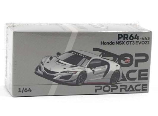 Honda NSX GT3 Evo22 Silver 1:64 Pop Race Model (PR640445)