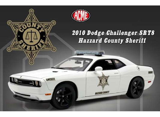 Pre-Order – 2010 Dodge Challenger SRT 8 *Hazzard County Sheriff*, white 1:18 Acme Diecast Model (acme1806035) – ETA. March 2027
