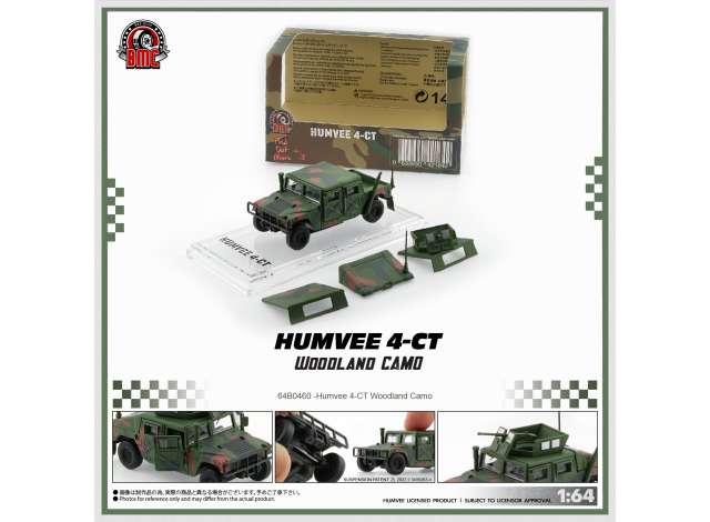 Pre-Order – Humvee 4-CT, Woodland Camo 1:64 BM Creations Model (BM64B0460) – ETA. November 2026