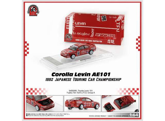 Pre-Order – 1992 Toyota Levin 101 *Fujitsu Ten Tom's* JTCC Group A, red/white 1:64 BM Creations Model (BM64B0486) – ETA. November 2026