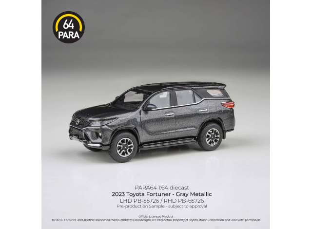 Pre-Order – 2023 Toyota Fortuner, gray metallic 1:64 Para64 Model (PB55726) – ETA. January 2027