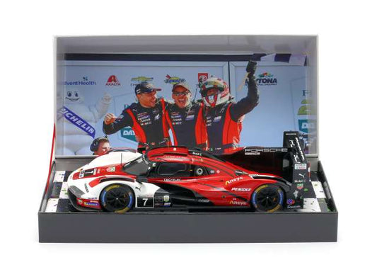 Pre-Order – 2025 Porsche 963 #7 Felipe Nasr/Nick Tandy/Laurens Vanthoor Winner 24h Daytona Porsche Penske Motorsport, white/red 1:18 IXO Models Model (ixoLEGT963-DA013-CB) – ETA. October 2026