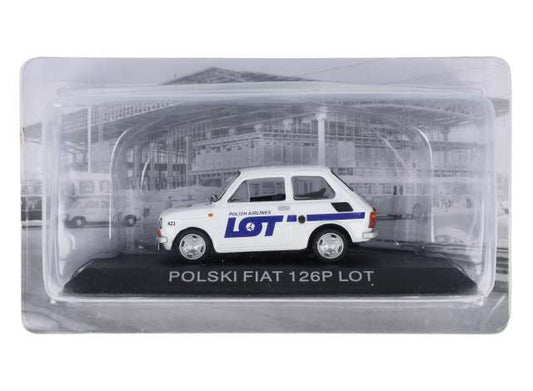 Pre-Order – #FIA7 1/43 Polski Fiat 126P *LOT*, white/blue 1:43 Magazine Models Model (mag43FiatLOT) – ETA. November 2026