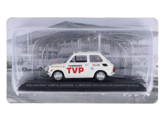 Pre-Order – #FIA9 1/43 Polski Fiat 126P S.Zasada/L.Bielak 1975 Rallye Monte-Carlo, white/red 1:43 Magazine Models Model (mag43FiatTVP) – ETA. November 2026