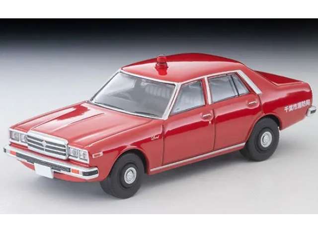 Pre-Order – 1978 Nissan Laurel 1800 Custom Fire Command Vehicle *Fire Bureau Chiba*, red 1:64 Tomica Limited Vintage Model (TLV-N384a) – ETA. March 2027