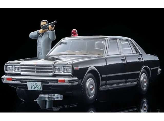 Pre-Order – Movie Stars 05 Seibu Keisatsu Nissan Laurel 2000SGL-E with Keisuke Daimon Figure, black 1:64 Tomica Limited Vintage Model (TLV-NMovie05) – ETA. March 2027