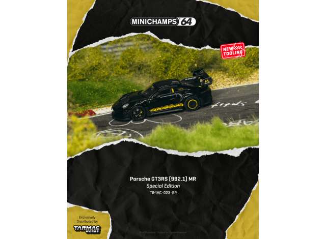 Pre-Order – 2026 Porsche GT3RS (992.1) MR, black/yellow 1:64 Tarmac Model (TC-T64MC-023-BR) – ETA. March 2027