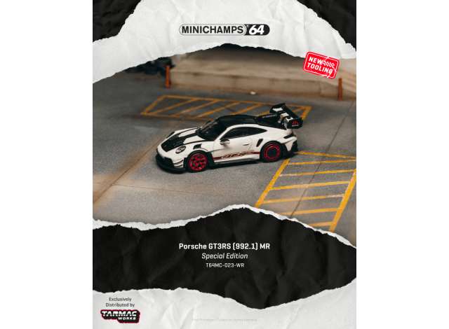 Pre-Order – 2026 Porsche GT3RS (992.1) MR, white/red 1:64 Tarmac Model (TC-T64MC-023-WR) – ETA. March 2027