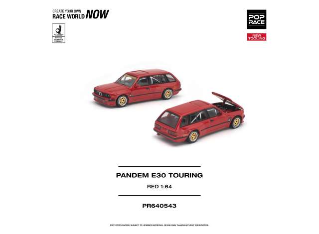 Pre-Order – Pandem E30 Touring, red 1:64 Pop Race Limited Model (PR640543) – ETA. March 2027