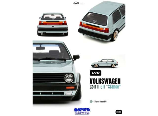Pre-Order – 1991 Volkswagen Golf II GTI Stance *Resin series* calypso green 1:18 OttOmobile Miniatures Model (OT1262) – ETA. March 2027