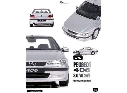 Pre-Order – 2000 Peugeot 406 3.0 V6 24V *Resin series* gris quartz metallic 1:18 OttOmobile Miniatures Model (OT1388) – ETA. March 2027