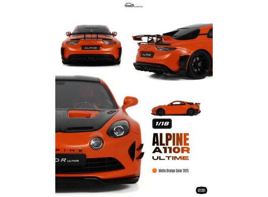 Pre-Order – 2025 Alpine A110R Ultime *Resin series* matte orange solar 1:18 OttOmobile Miniatures Model (OT1391) – ETA. March 2027