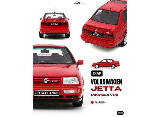 Pre-Order – 1996 Volkswagen Jetta MK3 GLX VR6 *Resin series*, flash red 1:18 OttOmobile Miniatures Model (OT1389) – ETA. March 2027