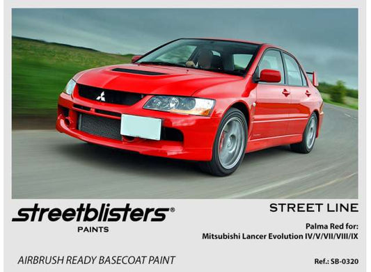 Pre-Order – Mitsubishi Lancer Evolution IV/V/VII/VIII/IX Palma Red 30ml 1:0 Streetblisters Model (SB30-0320) – ETA. November 2026