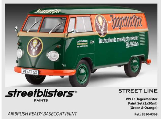 Pre-Order – Volkswagen T1 Jagermeister - Paint set 2x30ml 1:0 Streetblisters Model (SB30-0368) – ETA. November 2026