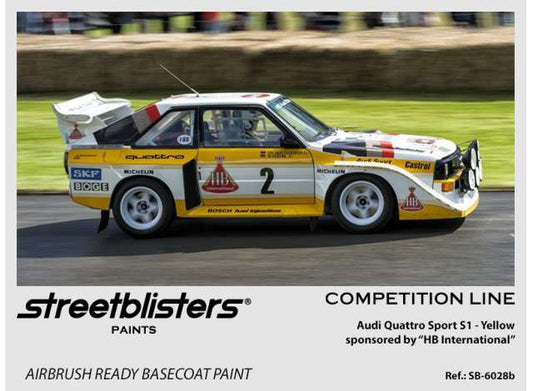 Pre-Order – Audi Quattro Sport S1 Yellow 30ml 1:0 Streetblisters Model (SB30-6028B) – ETA. November 2026
