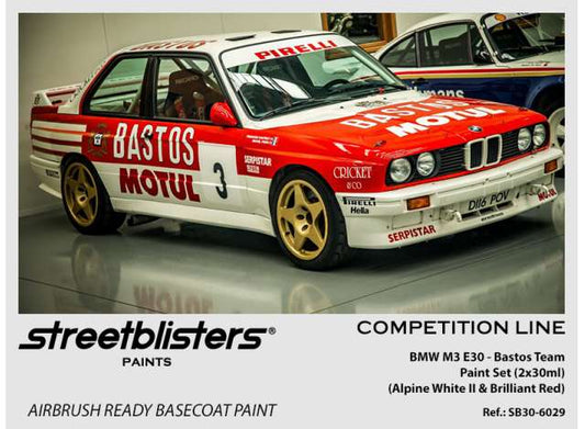 Pre-Order – BMW M3 E30 Bastos Team 2x30ml 1:0 Streetblisters Model (SB30-6029) – ETA. November 2026