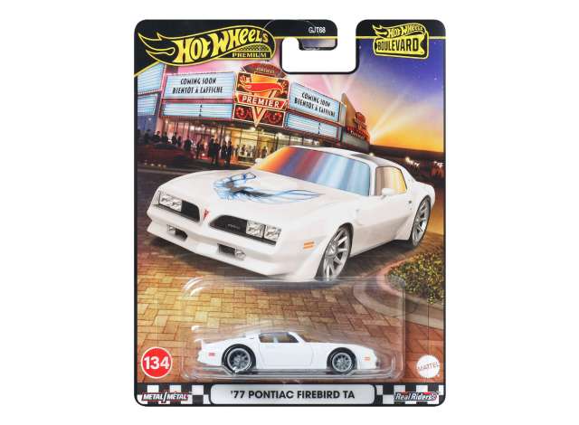 Pre-Order – 1977 Pontiac Firebird TA *Boulevard series*, white 1:64 Hotwheels Model (HWMVJBL28) – ETA. December 2026