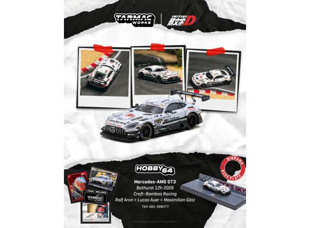 Pre-Order – 2026 Mercedes-Benz AMG GT GT3 #77 Craft-Bamboo Racing Bathurst 12h, various 1:64 Tarmac Model (TC-T64-062-26BH77) – ETA. March 2027