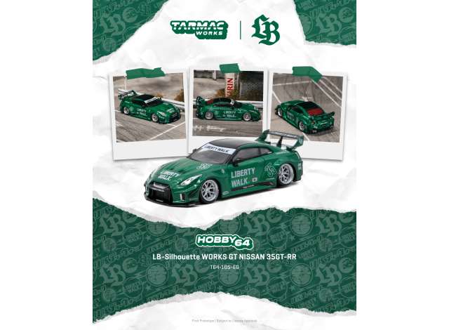 Pre-Order – 2026 Nissan GT-R (R35) LB Super Silhouette, emerald green 1:64 Tarmac Model (TC-T64-105-EG) – ETA. March 2027