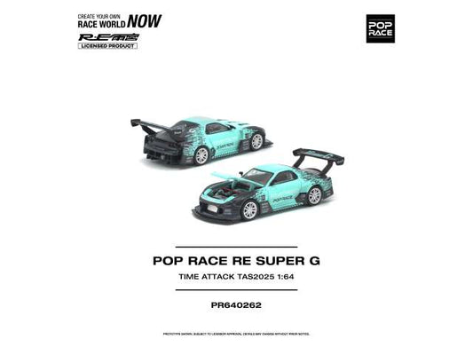 Pre-Order – Re Super G Time Attack TAS 2025, blue/black 1:64 Pop Race Limited Model (PR640262) – ETA. June 2027