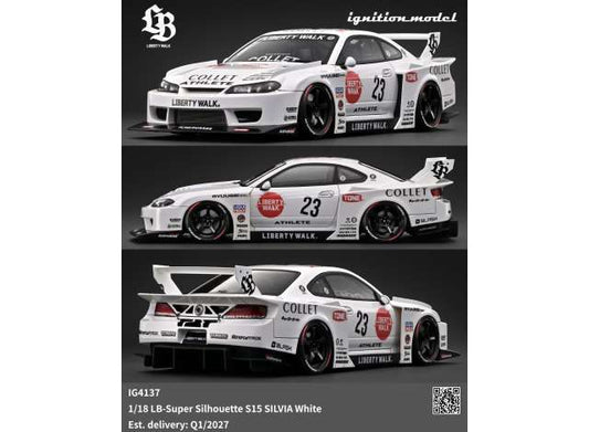 Pre-Order – LB-Super Silhouette S15 Silvia, white 1:18 Ignition Model (IG4137) – ETA. June 2027