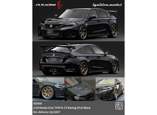 Pre-Order – Honda Civic TYPE R J'S Racing (FL5), black 1:18 Ignition Model (IG3936) – ETA. June 2027