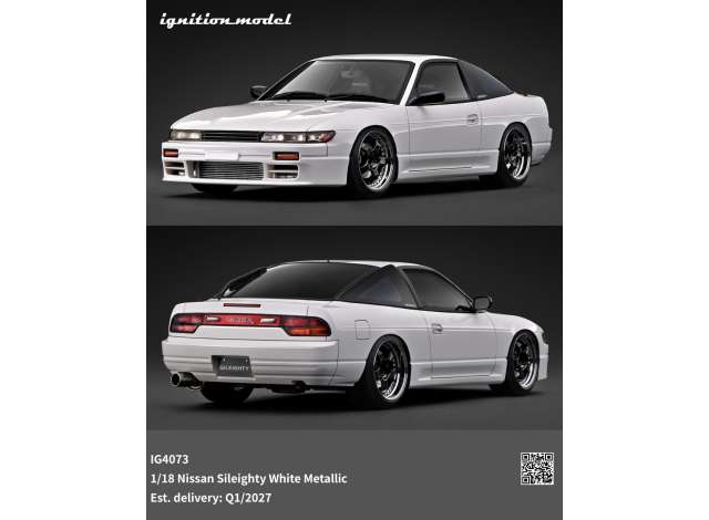 Pre-Order – Nissan Sileighty, white metallic 1:18 Ignition Model (IG4073) – ETA. June 2027