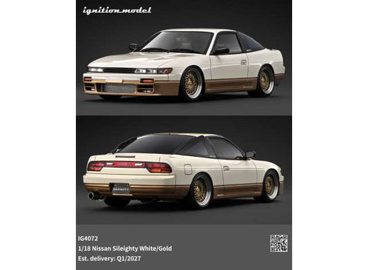 Pre-Order – Nissan Sileighty, white/gold 1:18 Ignition Model (IG4072) – ETA. June 2027