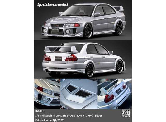 Pre-Order – Mitsubishi Lancer EVO V (CP9A), silver 1:18 Ignition Model (IG4016) – ETA. June 2027