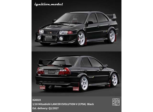 Pre-Order – Mitsubishi Lancer EVO V (CP9A), black 1:18 Ignition Model (IG4019) – ETA. June 2027