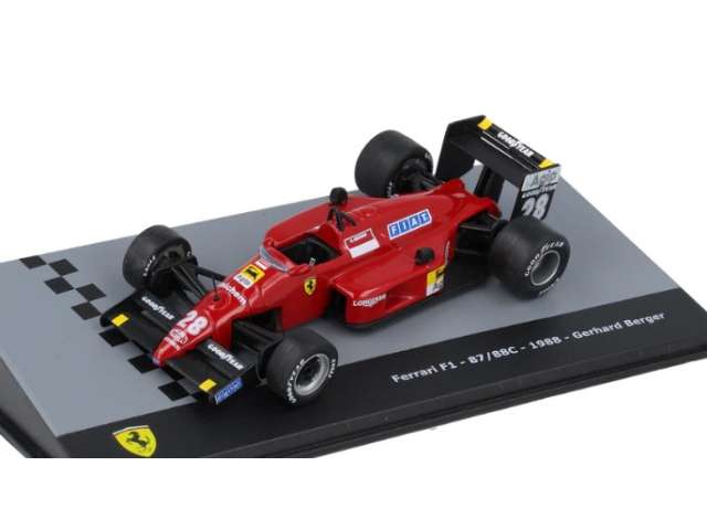 Pre-Order – 1988 Ferrari 87/88C #28 Gerhard Berger, red 1:43 Magazine Models Model (MAG043F1F36) – ETA. December 2026