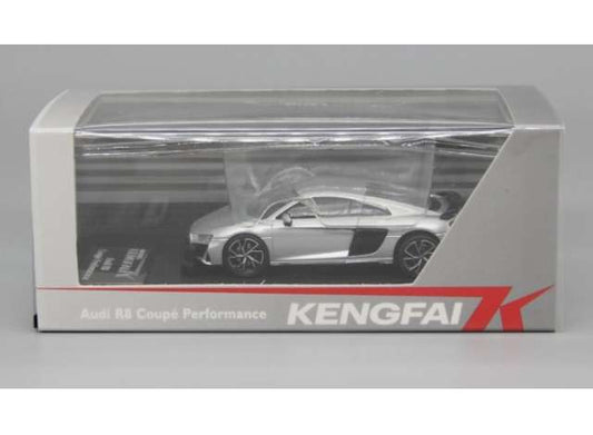 Pre-Order – 2021 Audi R8 Coupé, silver metallic 1:64 KengFai Model (KF036-2) – ETA. December 2026