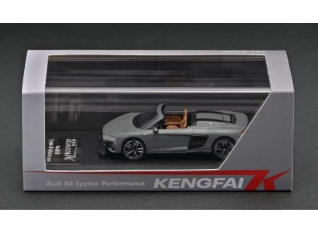 Pre-Order – 2021 Audi R8 Spyder, grey metallic 1:64 KengFai Model (KF036-6) – ETA. December 2026