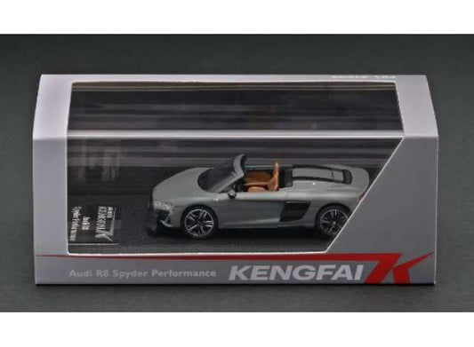Pre-Order – 2021 Audi R8 Spyder, grey metallic 1:64 KengFai Model (KF036-6) – ETA. December 2026