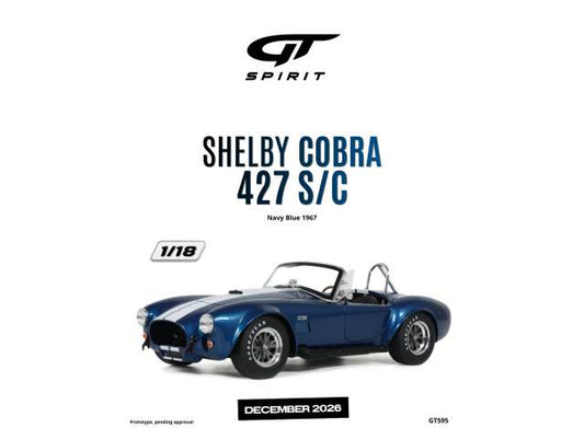 Pre-Order – 1967 Shelby Cobra 427 S/C *Resin serie*, navy blue 1:18 GT Spirit Model (GT595) – ETA. April 2027