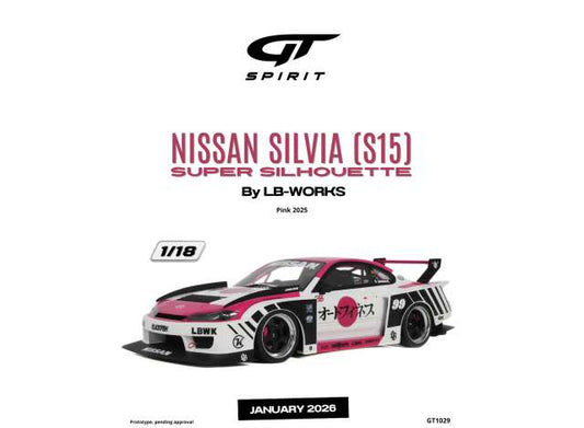Pre-Order – 2025 Nissan Silvia (S15) Super Silhouette By LB-Works *Resin serie*, pink 1:18 GT Spirit Model (GT1029) – ETA. May 2027