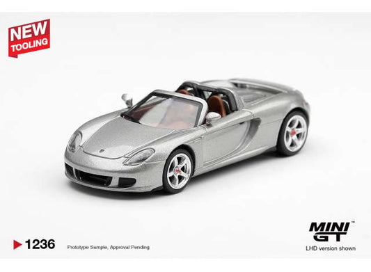 Pre-Order – 2006 Porsche Carrera GT, silver metallic 1:64 Mini GT Model (MGT01236-BL) – ETA. April 2027