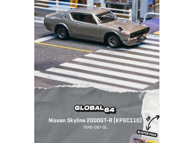 Pre-Order – 1969 Nissan Skyline 2000GT-R (KPGC1100), silver 1:64 Tarmac Works Model (TC-T64G-087-SL-BL) – ETA. March 2027