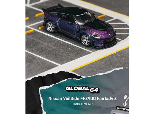 Pre-Order – 2025 Nissan Fairlady Z Veilside FFZ400, chameleon purple 1:64 Tarmac Works Model (TC-T64G-074-MP) – ETA. March 2027