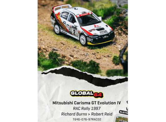Pre-Order – 1997 Mitsubishi Carisma GT Evo IV #2 Richard Burns RAC Rally, various 1:64 Tarmac Works Model (TC-T64G-076-97RAC02-BL) – ETA. March 2027