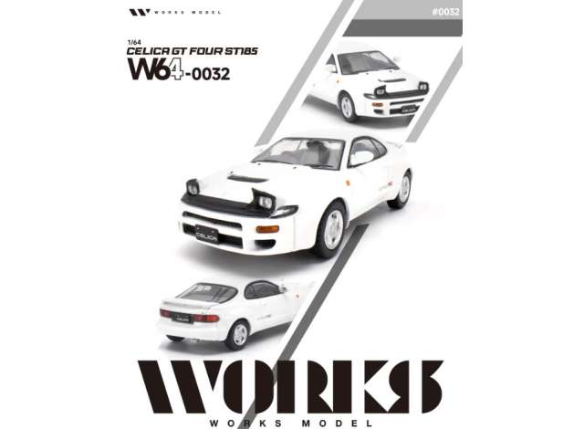 Pre-Order – Toyota Celica GT Four ST185, white 1:64 WORKS Model (W64-0032) – ETA. June 2027