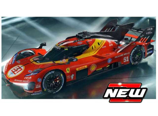 Pre-Order – 2025 Ferrari 499P 3.0L Turbo V6 #51 Guidi/Calado/Giovinazzi 3rd 24h Le Mans, red/yellow 1:43 Bburago Model (BURA36327) – ETA. March 2027