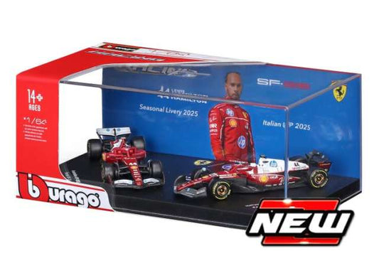Pre-Order – Ferrari F1 2-pack premium #16 Charles Leclerc, red/white 1:64 Bburago Model (BURA56807L) – ETA. December 2026