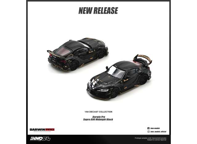 Pre-Order – Toyota Supra A90 *DarwinPRO*, midnight black 1:64 Inno Models Model (IN64-A90DP-GBLACK) – ETA. February 2027