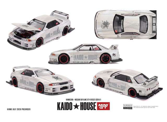 Pre-Order – 1989 Nissan Skyline GTR (R32) SERI V1, white 1:64 Mini GT Model (MGTKHMG306) – ETA. March 2027