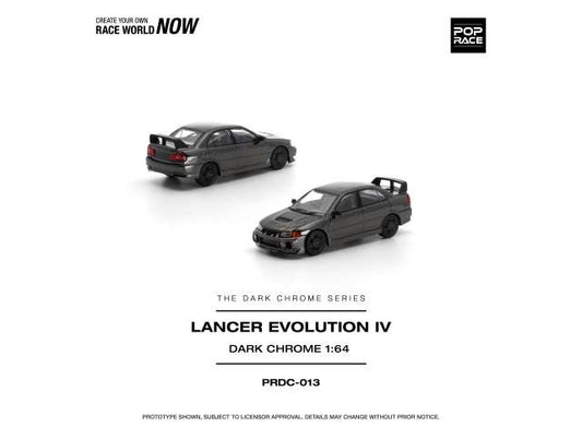 Pre-Order – Lancer Evolution IV, dark chrome 1:64 Pop Race Model (PRDC013) – ETA. June 2027