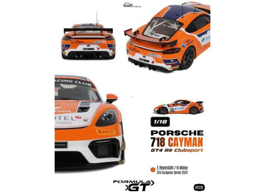 Pre-Order – 2024 Porsche 718 Cayman GT4 RS Clubsport #92 E.Hayerdahl/N.Maloy GT4 European Series *Resin series*, orange/white 1:18 OttOmobile Miniatures Model (OT1235) – ETA. April 2027