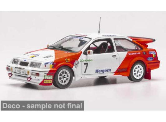 Pre-Order – 1989 Ford Sierra RS Cosworth #7 J.Puras/T.Aguado Rally El Corte Ingles, white/red 1:43 IXO Models Model (IXORAC456) – ETA. February 2027